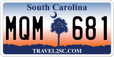 SC license plate MQM681
