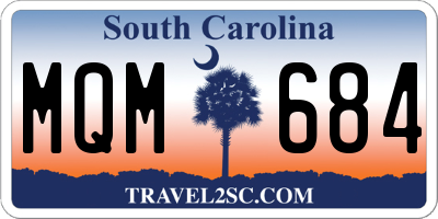 SC license plate MQM684