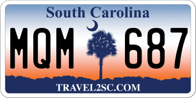 SC license plate MQM687