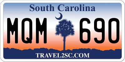 SC license plate MQM690