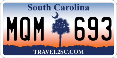 SC license plate MQM693