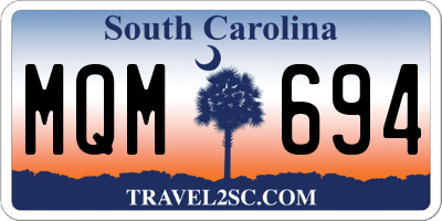 SC license plate MQM694