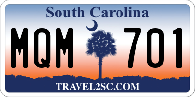 SC license plate MQM701