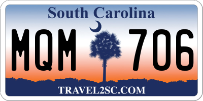 SC license plate MQM706