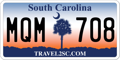 SC license plate MQM708
