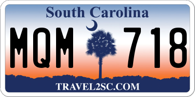 SC license plate MQM718