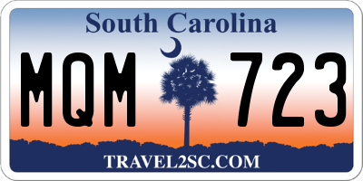 SC license plate MQM723