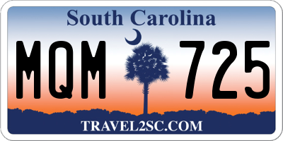 SC license plate MQM725
