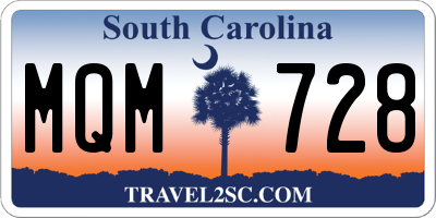 SC license plate MQM728