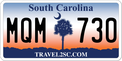 SC license plate MQM730