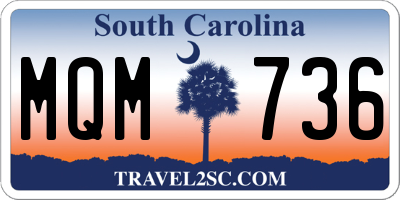 SC license plate MQM736