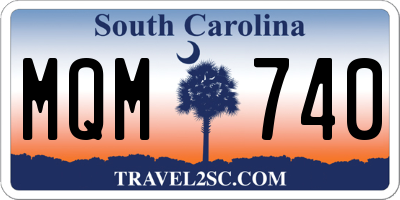 SC license plate MQM740