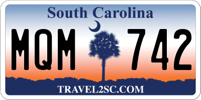 SC license plate MQM742