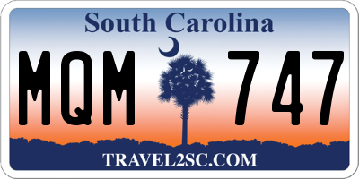 SC license plate MQM747