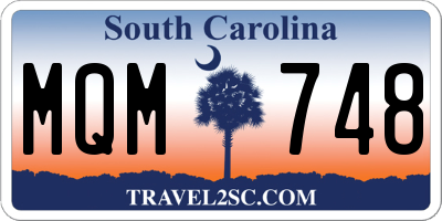SC license plate MQM748