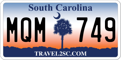 SC license plate MQM749