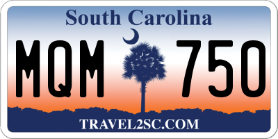 SC license plate MQM750
