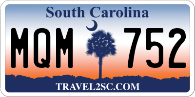 SC license plate MQM752
