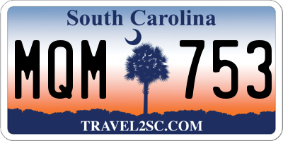 SC license plate MQM753