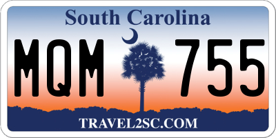 SC license plate MQM755