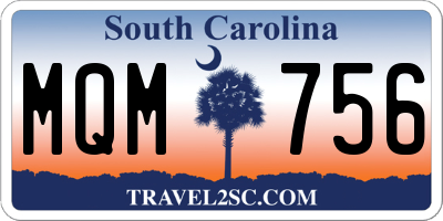 SC license plate MQM756
