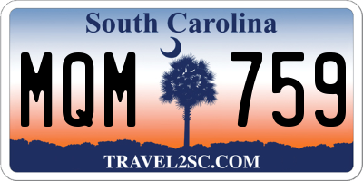 SC license plate MQM759