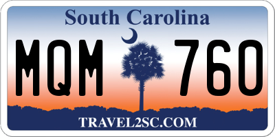 SC license plate MQM760