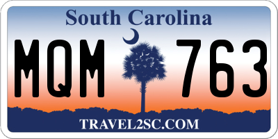SC license plate MQM763