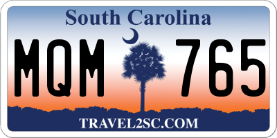 SC license plate MQM765