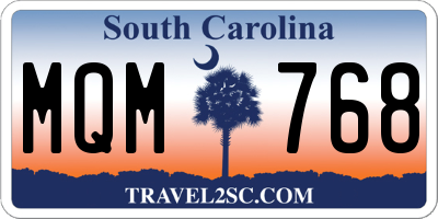 SC license plate MQM768
