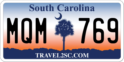 SC license plate MQM769