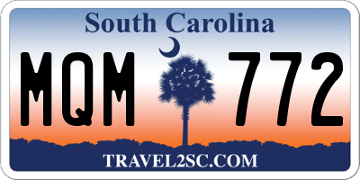 SC license plate MQM772