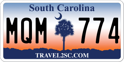 SC license plate MQM774