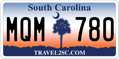 SC license plate MQM780