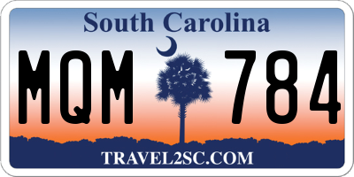 SC license plate MQM784