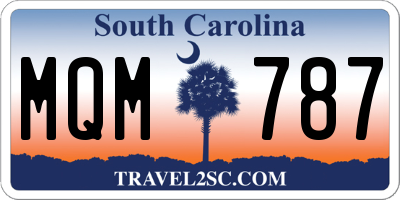 SC license plate MQM787
