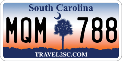 SC license plate MQM788