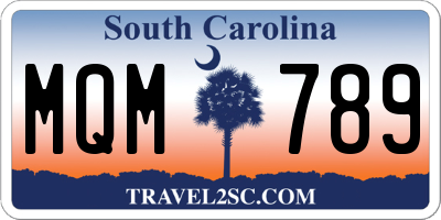 SC license plate MQM789