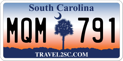 SC license plate MQM791