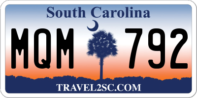 SC license plate MQM792