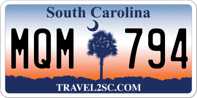 SC license plate MQM794