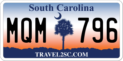 SC license plate MQM796