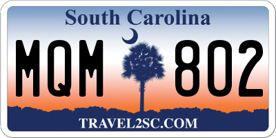 SC license plate MQM802
