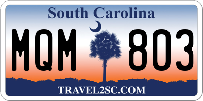 SC license plate MQM803