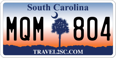 SC license plate MQM804