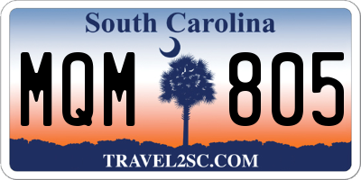 SC license plate MQM805