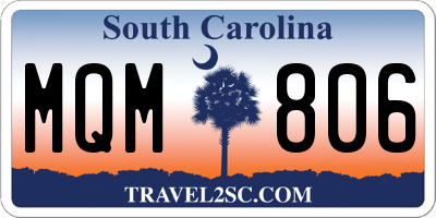 SC license plate MQM806