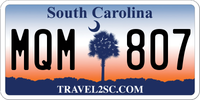 SC license plate MQM807
