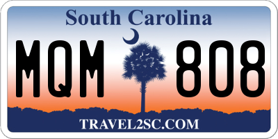 SC license plate MQM808