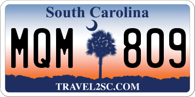 SC license plate MQM809